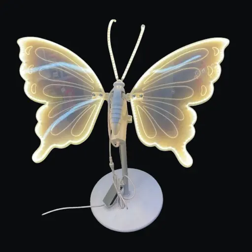 [5116829820] MARIPOSA C/LUZ LED Y MOVIMIENTO 60CM 12V CON BASE AJUSTABLE