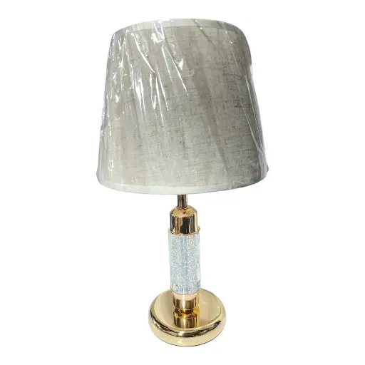 [6901000260262] LAMPARA DE MESA DORADA/ACRILICO 25X46CM