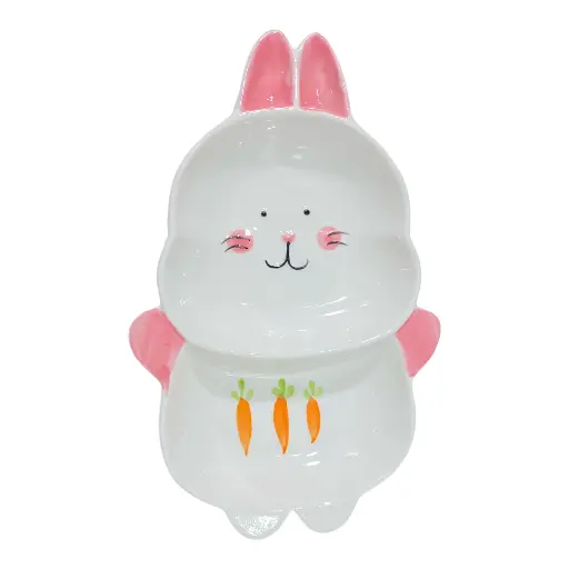 [6981606508616] BANDEJA CONEJO, PORCELANA 25.5X16X3CM