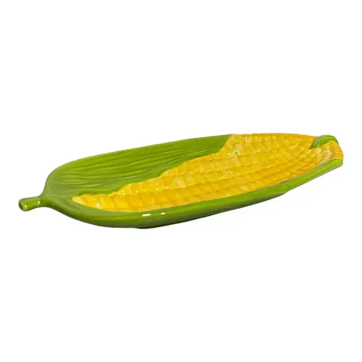 [6981606508685] BANDEJA MAZORCA MAIZ DE PORCELANA 10.5X25X3CM 