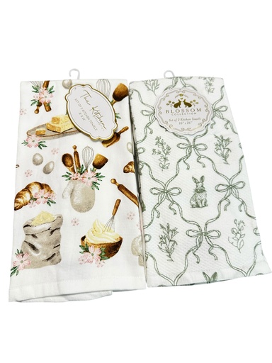 [51051-2] SET DE 2 TOALLAS DE COCINA PASCUA (40X65CM)