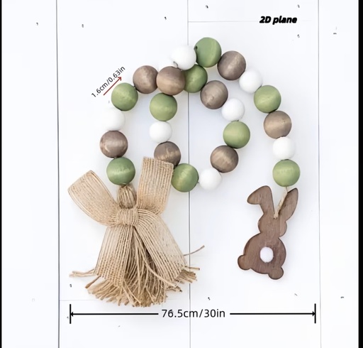 [49255] CADENA DE CUENTAS DE MADERA PASCUA 76CM 