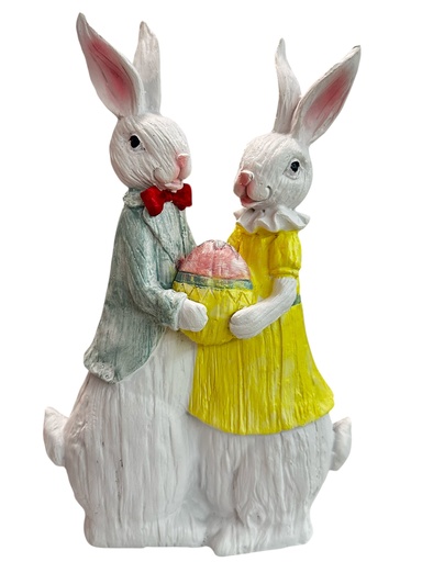 [630779] PAREJA DE CONEJOS DE PASCUA 15.5X25CM