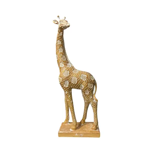 [597202] FIGURA DECO JIRAFA BEIGE, POLIRESINA. REF:ES28735 14X8X38CM