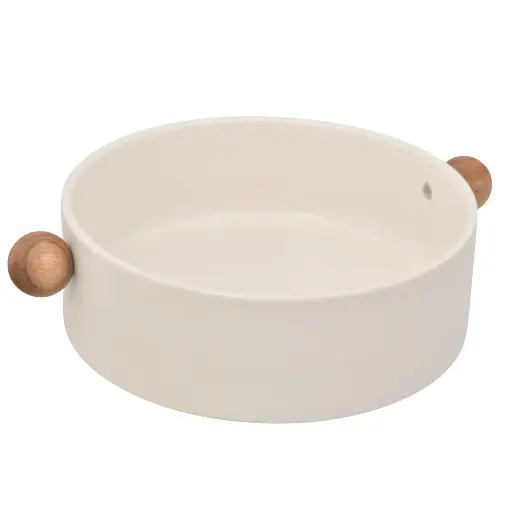 [833254] BANDEJA CERAMICA/MADERA REF:ES26296 20X16X6CM