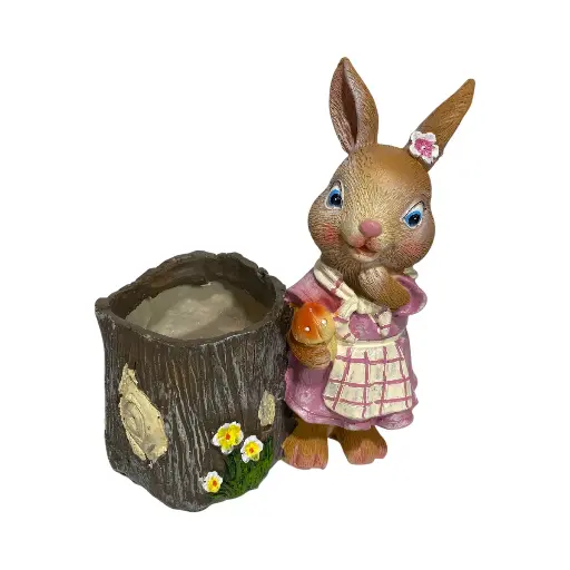[FI-2026-2538] CONEJO CON MACETA POLIRESINA 16X10X19CM