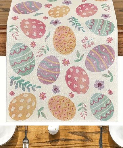 [63887] CAMINO DE MESA HUEVO COLORES 183CM