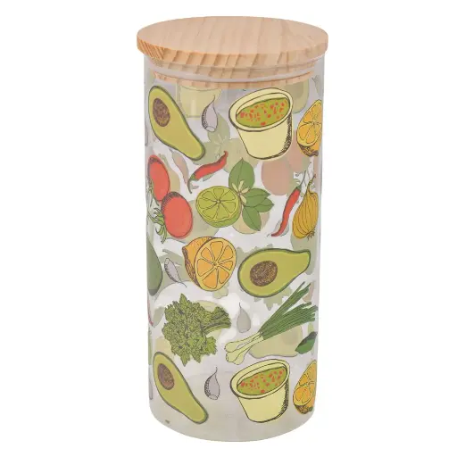 [316501] FRASCO DE VIDRIO BOROSILICATO C/TAPA PINO REF:KH00099-1 1.4LT. 11X22CM