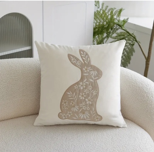 [856771] FORRO DE COJIN CONEJO BEIGE 45X45CM
