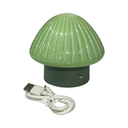 [460723] LAMPARA DE MESA CERAMICA/VIDRIO TACTIL HONGO VERDE REF:EF2504004-GN 12X11.5CM 