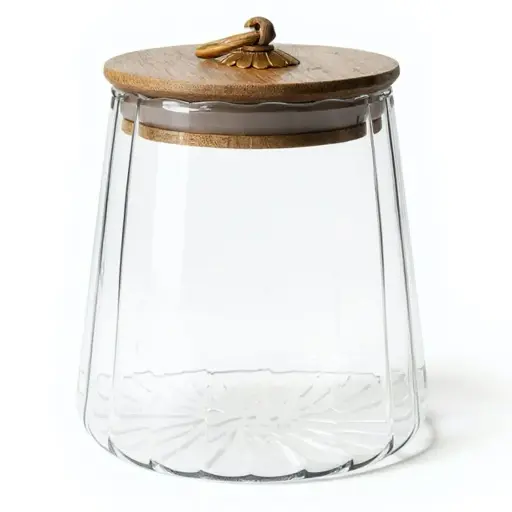[602608] REPOSTERO DE VIDRIO BOROSILICATO C/TAPA BAMBOO REF:HCS63 630ML 
