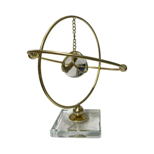 [FH25114] ADORNO ESFERA COLGANTE VIDRIO/HIERRO 15X15X18CM
