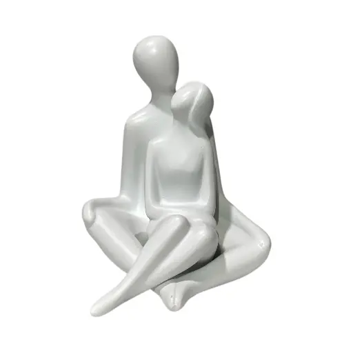 [FH25090] PAREJA BLANCA POLIRESINA 12X12X15CM 