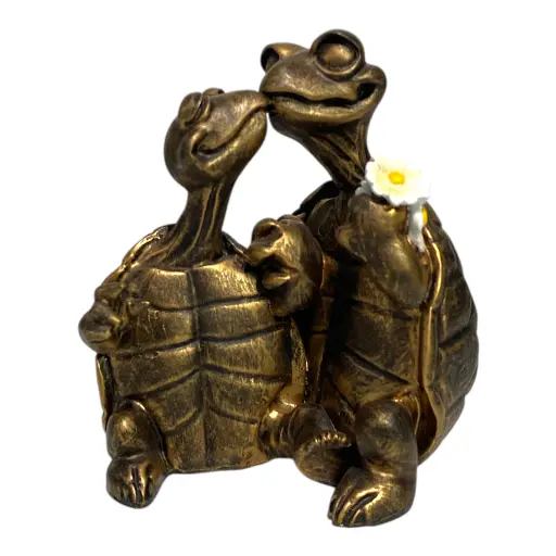 [EXC323] PAREJA TORTUGAS POLIRESINA 11X8.5X12.5CM 