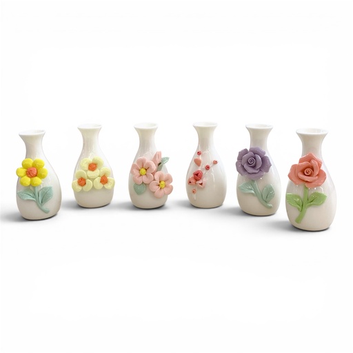[EXC01] FLORERO MINI PORCELANA DISEÑO 3D 10CM