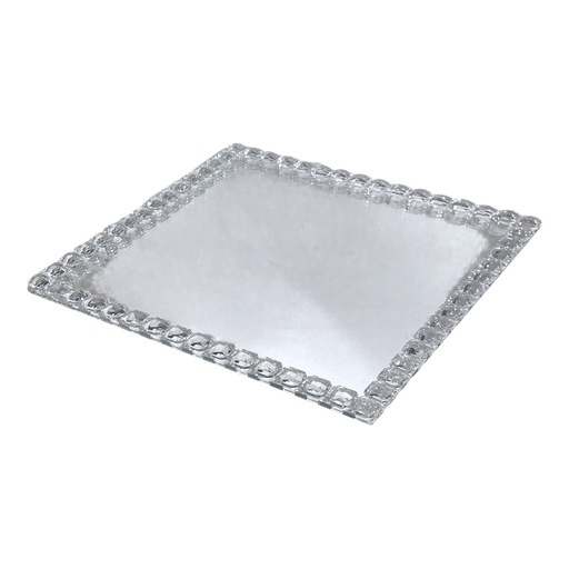 [CS21568] BANDEJA GIRATORIA DE VIDRIO/ESPEJO CUADRADA 30X30X3CM 