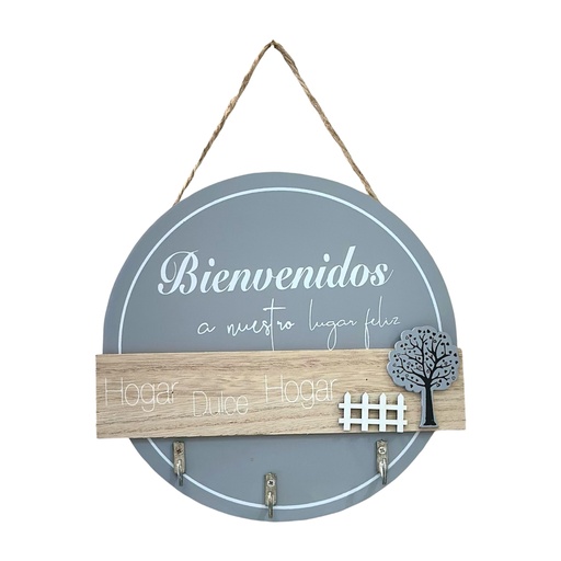 [24423] PORTALLAVES REDONDO, "BIENVENIDOS" 19CM