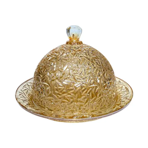 [6954030251052] QUESERA AMBAR DE VIDRIO 20X13CM