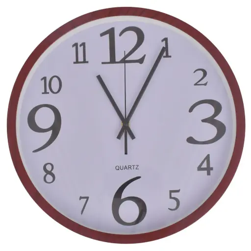 [206961] RELOJ DE PARED 2 TONOS VINO/CREMA REF:ES26191 35CM