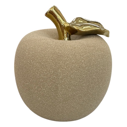 [72007-144] MANZANA DECORATIVA TONO ARENA 12X14CM