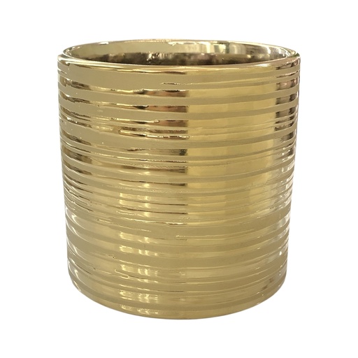 [18077-36] MACETA LINEAL DORADA 13*13.5CM