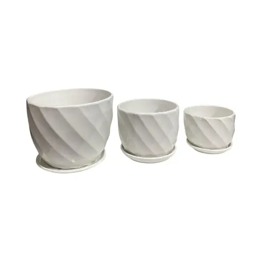 MACETA SETX3 DE CERAMICA 21X18CM, 17X14CM, 14X11CM