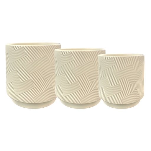 MACETA SETX3 DE CERAMICA 23X21CM, 19X18.5CM, 15X16CM