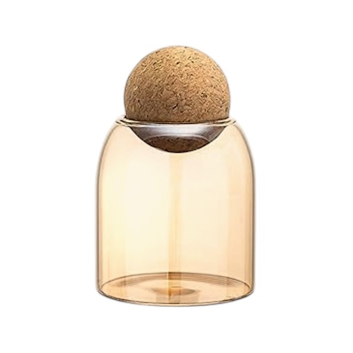 [2602081429046] FRASCO DE VIDRIO CON TAPA DE CORCHO 9X14CM 400ML  