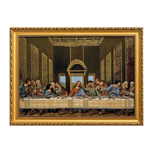 [CS23513] CUADRO ULTIMA CENA CON GOBELINO 49X67CM 