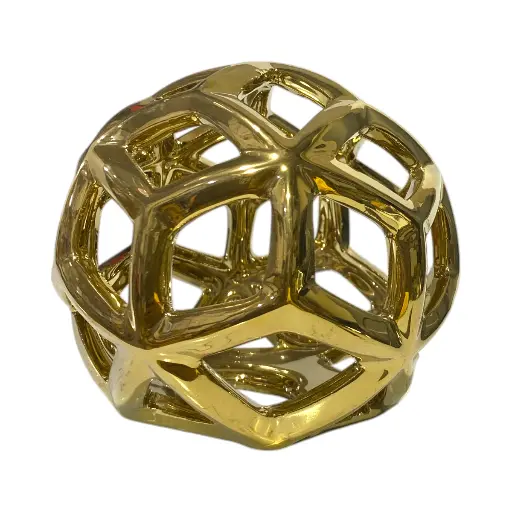 [CS26522] ESFERA DECORATIVA DORADA CERAMICA 12CM