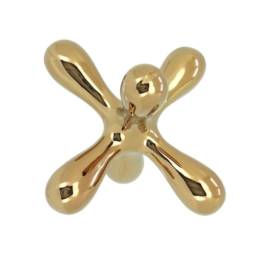[CS26524] Adorno decorativo molécula dorada, material: cerámica 15x15x10cm