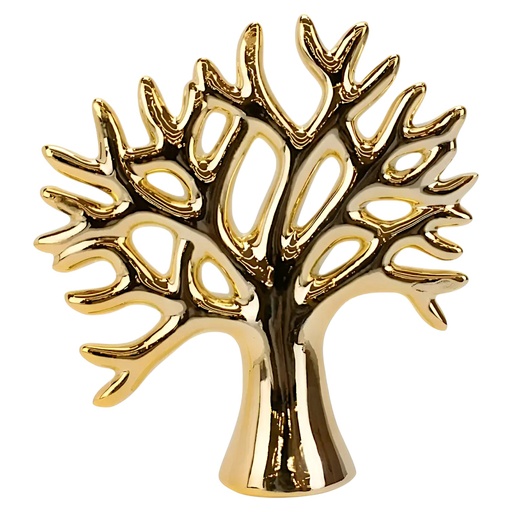 [M057] ARBOL DE LA VIDA CERAMICA/DORADO 20X6X21CM