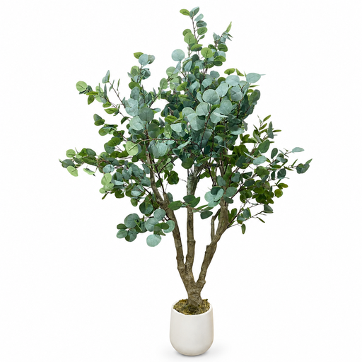 [24569] Planta de eucalipto artificial con maceta cerámica beige 170cm