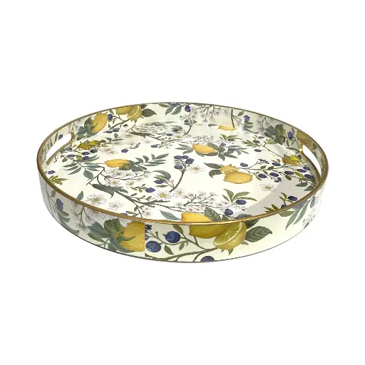[CS27188] BANDEJA REDONDA LIMON PVC 37.5X4.5CM