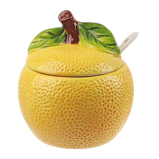 [8679813523345] AZUCARERA DE CERAMICA DISEÑO DE LIMON 11X12CM