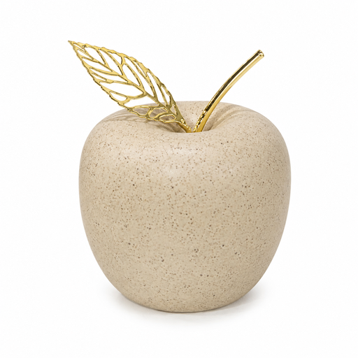 [FI-2026-30590] Manzana Decorativa de Cerámica Beige, estilo Nórdico, Minimalista. 8x8cm 