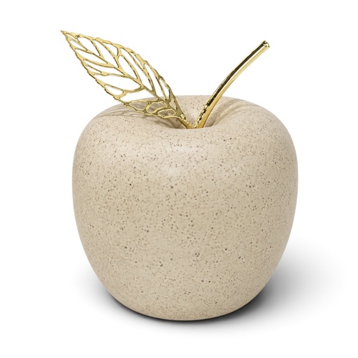 Manzana Decorativa de Cerámica, estilo Nórdico, Minimalista. Textura Arena 9x11cm 