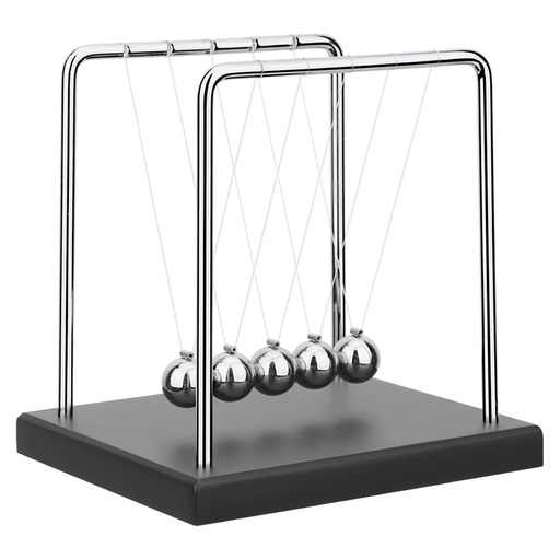 [23590] Péndulo de Newton Premium – Base de Madera y Acero Inoxidable. 