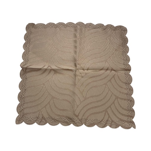 [M019C] Servilleta de tela café con patrón jacquard 40x40cm 
