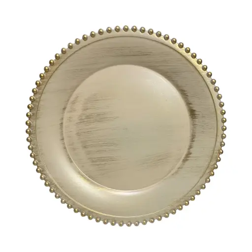 [6981606519421] Plato Base Arena envejecido filo esferas, de pvc, Ref:PT131-053 Ø33cm 
