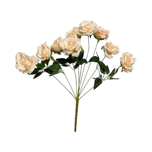 [196476] Flor artificial, rosa diamante melon tela y pvc, 45cm 