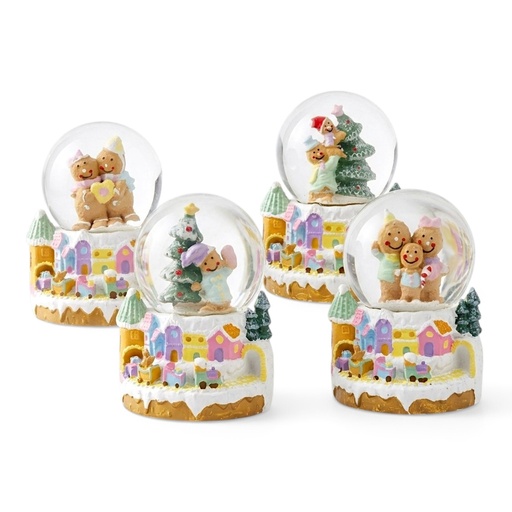 [8679811660448] Esfera de cristal navideña de Galleta Jengibre 4Mod. Ø5.5cmx7cm