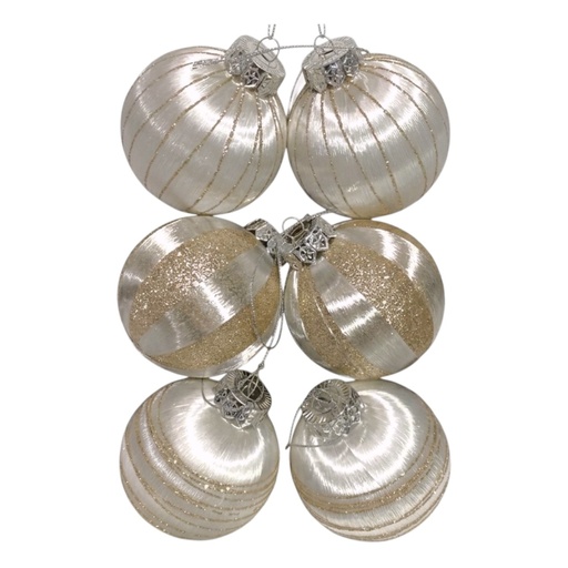 [8679811713229] Bombillo Champagne/Plateado 8cm Set x 6
