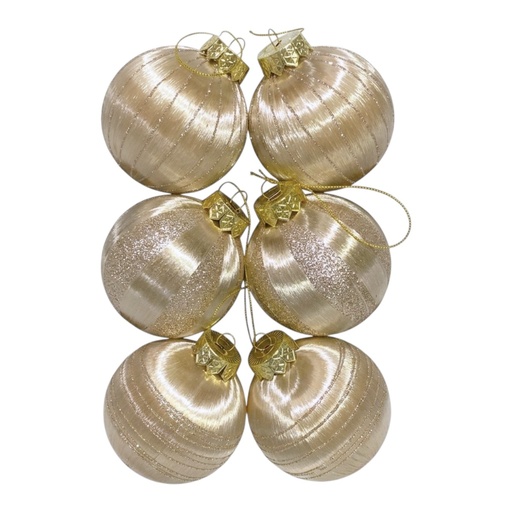 [8679811713212] Bombillo Champagne/Dorado 8cm Set x 6 