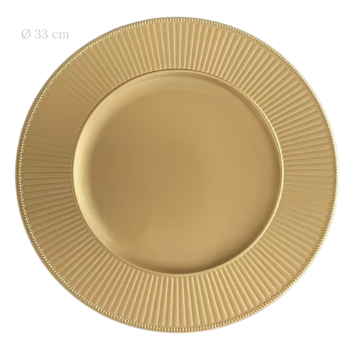 [6981606519483] Plato Base Dorado pvc, Ø33cm. Ref:PT131-059