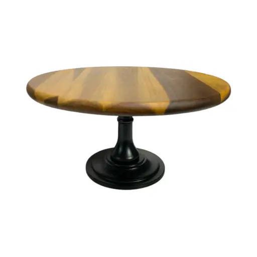 [2603041455068] Porta Torta de Madera Natural, Ø29.5x15.5cm