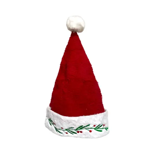 [8679811659428] Gorro Navideño Rojo hiedra cereza, 30x45cm