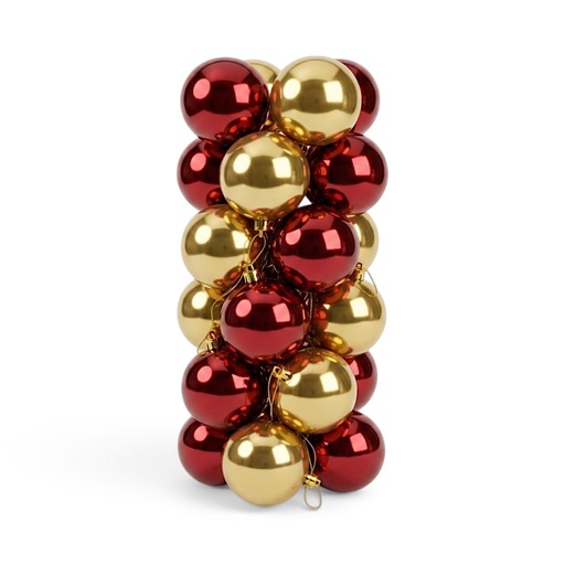[9682000001716] Esfera navideña dorado y rojo Ø8cm, setx24 unidades. Ref:IC01-126058