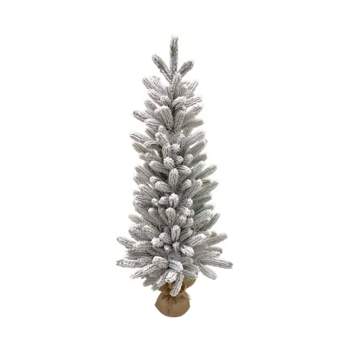 [7861204109134] Árbol de Navidad Nevado Pvc 90cm base de madera. Ref:0901