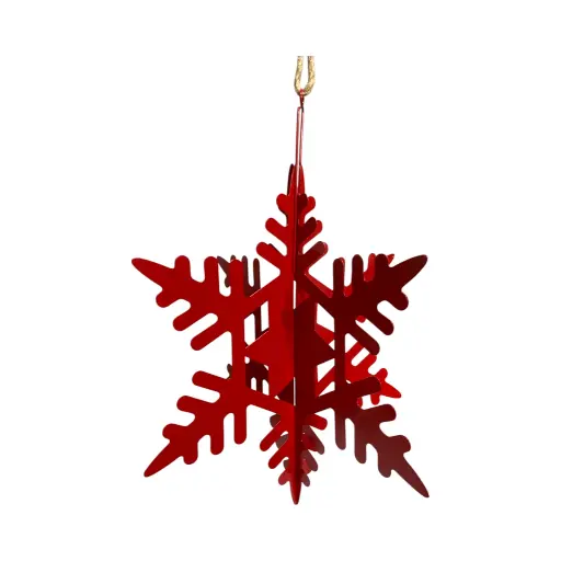 [8680818736180] Copo de Nieve Metálico Rojo, 47x35cm 